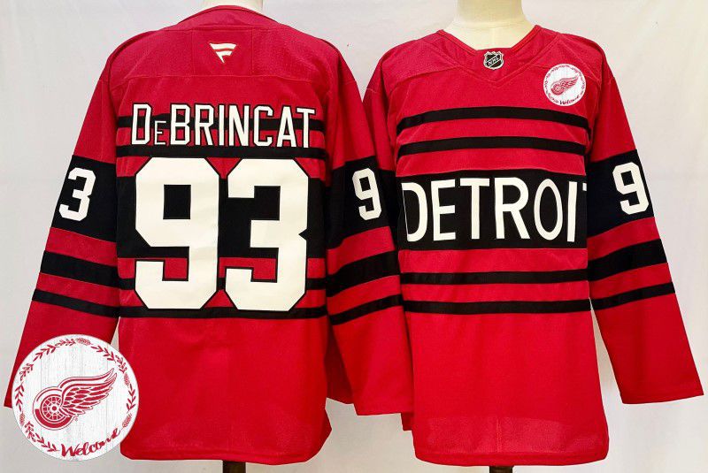 Men Detroit Red Wings 93 Debrincat Red Fanatics 2025 NHL Jersey style 4